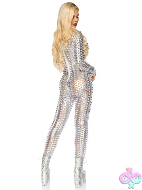 Laser Cut Metallic Catsuit