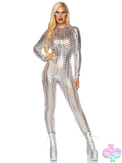 Laser Cut Metallic Catsuit