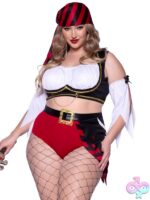 Plus Size 4 Pc Wicked Pirate Wench Costume by Leg Avenue — wench costume front view
