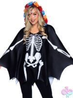 Day of the Dead Poncho Costume 1 Piece by Leg Avenue