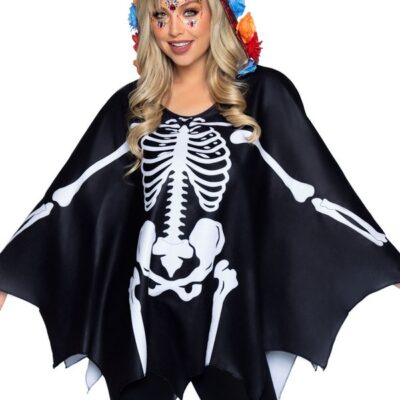 Day Of The Dead Poncho Costume 1 Piece By Leg Avenue