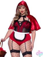 Plus Size PC Naughty Miss Red Costume by Leg Avenue — bold red lingerie costume for curves
