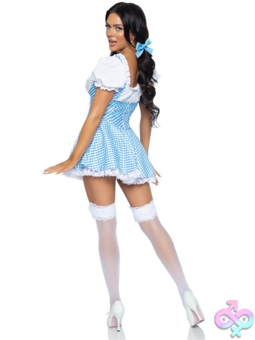 Gingham Dress Lace Up Front And Split Skirt Accent