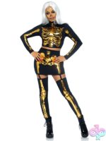 2 Piece Golden Skeleton Costume