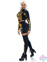 2 Piece Golden Skeleton Costume