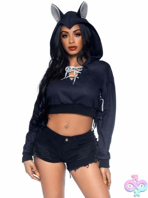 Bat Cropped Hoodie