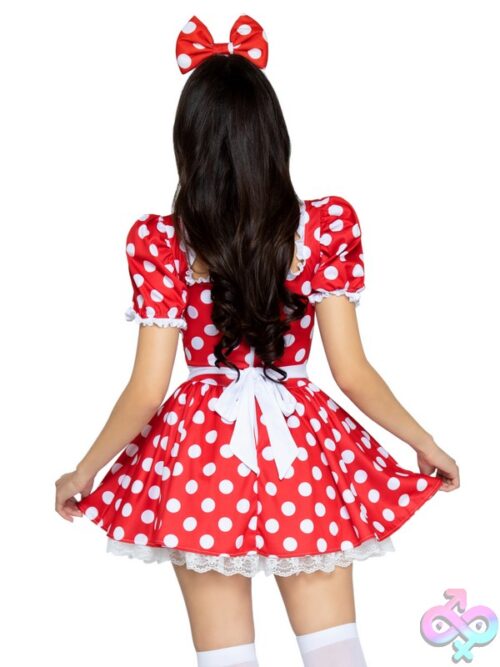 2 Piece Polka Dot Dress Ruched Sweetheart Bodice And Bow Headband