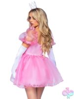 Frosted Organza Babydoll Dress Ruffled Sweetheart Neckline and Puff Sleeves