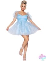 Frosted Organza Babydoll Dress Ruffled Sweetheart Neckline and Puff Sleeves