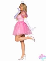 Frosted Organza Babydoll Dress Ruffled Sweetheart Neckline and Puff Sleeves