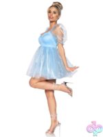 Frosted Organza Babydoll Dress Ruffled Sweetheart Neckline and Puff Sleeves