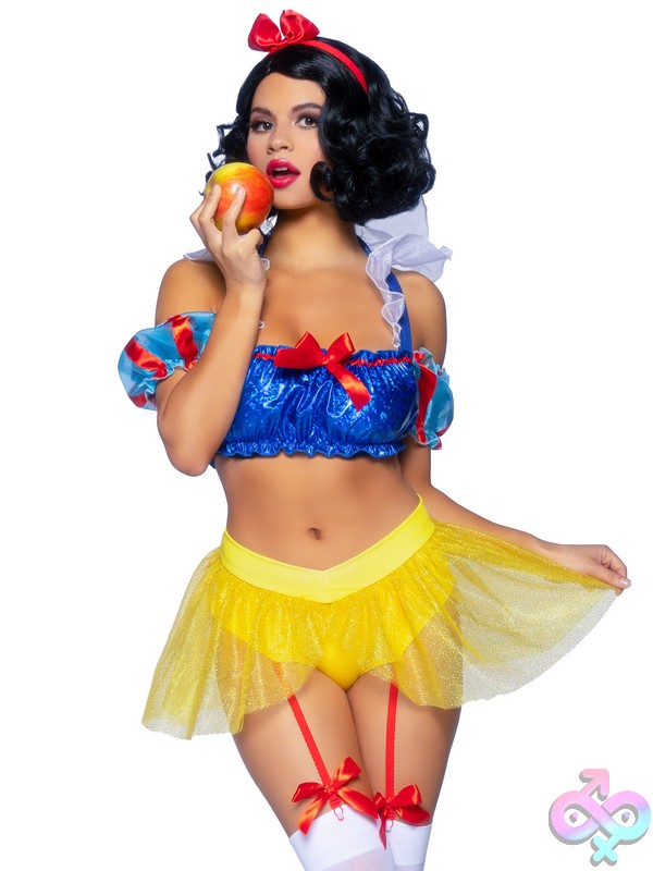 Discreet-Toys-Leg-Avenue-Costume-87109_001_101 3 Piece Bad Apple Snow White Costume By Leg Avenue — White Costume Front View