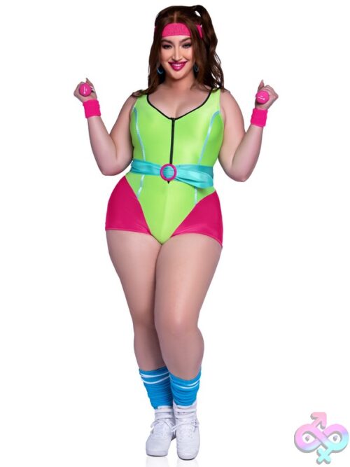 Plus Size 4 Pc 80S Workout Hottie Costume