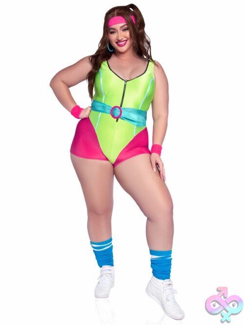 Plus Size 4 Pc 80S Workout Hottie Costume