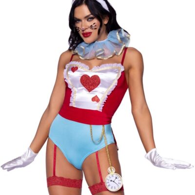4 Piece Wonderland White Rabbit Costume by Leg Avenue — full set front view