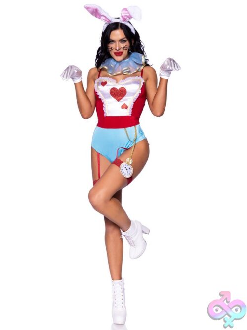 4 Piece Wonderland White Rabbit Costume