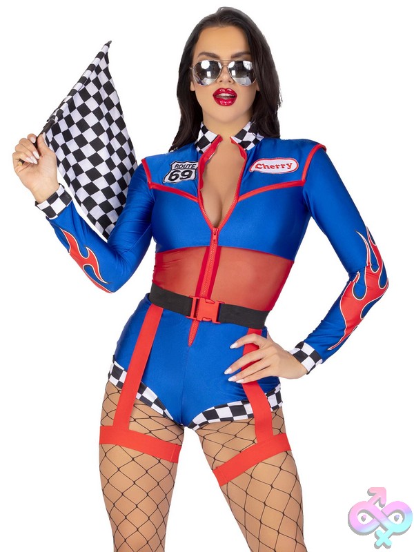 Discreet-Toys-Leg-Avenue-Costume-87172_001_101 2 Piece Cherry Bomb Racer Costume By Leg Avenue — Front View