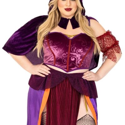 Plus Size PC Black Magic Babe Costume by Leg Avenue — sultry themed lingerie set