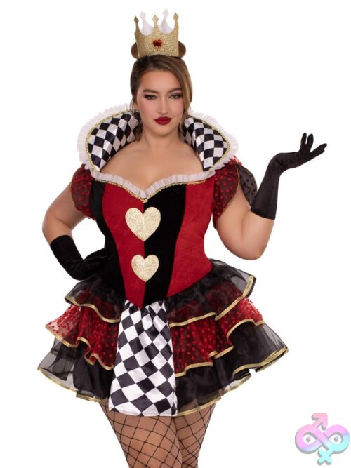 Plus Size Pc Queen Of Hearts Costume By Leg Avenue — Bold Themed Lingerie Costume