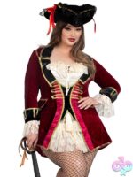 Plus Size PC Captivating Pirate Captain Costume by Leg Avenue — bold themed costume lingerie