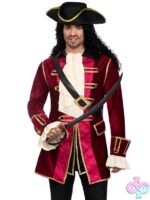 Mens 4 Pc Pirate Captain Costume