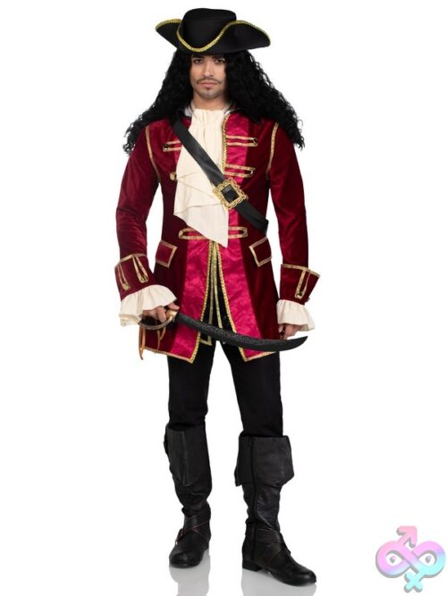 Mens 4 Pc Pirate Captain Costume