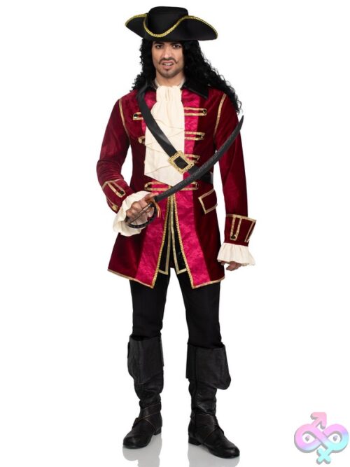 Mens 4 Pc Pirate Captain Costume