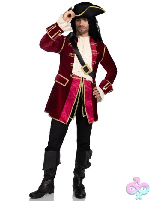 Mens 4 Pc Pirate Captain Costume