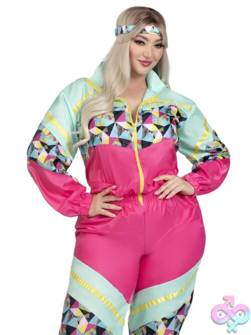 Plus Size 2 Pc Totally 80S Tracksuit Costume
