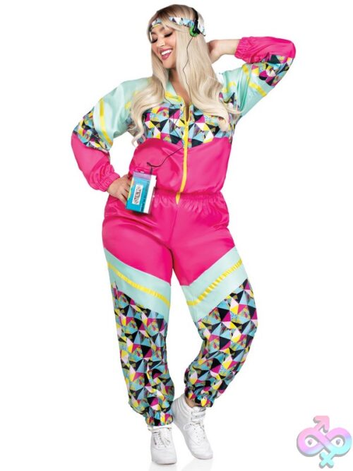 Plus Size 2 Pc Totally 80S Tracksuit Costume