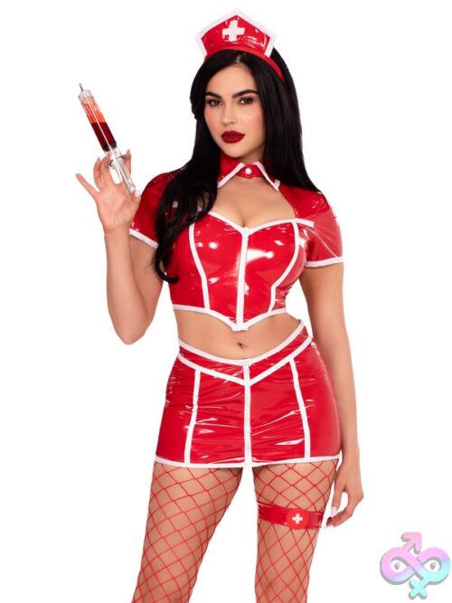 4 Piece Red Alert Nurse Costume