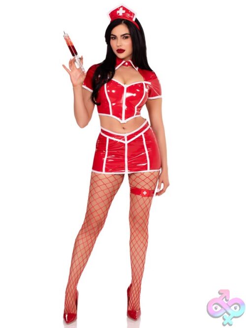 4 Piece Red Alert Nurse Costume