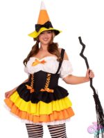 PC candy corn witch costume plus size 2-piece set by Leg Avenue