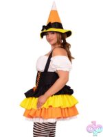 Plus Size 2 Pc Candy Corn Witch Costume