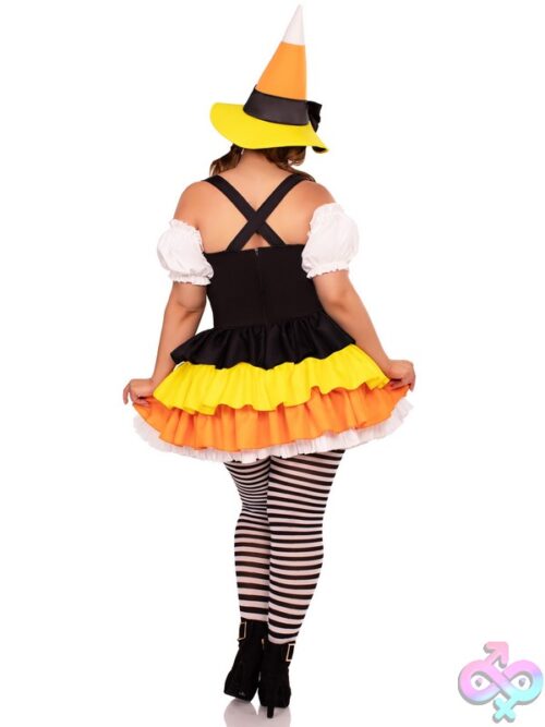 Plus Size 2 Pc Candy Corn Witch Costume
