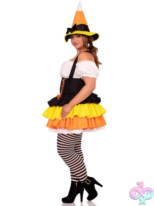 Plus Size 2 Pc Candy Corn Witch Costume