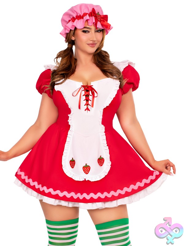 Discreet-Toys-Leg-Avenue-Costume-87268X_001_003 Plus Size Pc Berry Cutie Costume By Leg Avenue — Playful Themed Lingerie Set