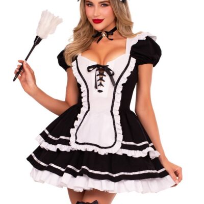 Flirt Costume 4 Piece Maid to Flirt Costume by Leg Avenue