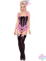 Boned Ruffle Bodysuit Bow Accent