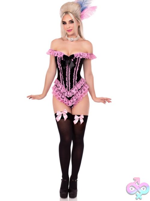 Boned Ruffle Bodysuit Bow Accent