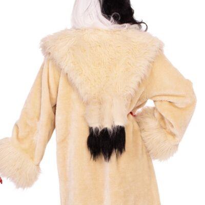 Villainess Satin Lined Faux Fur Coat Tail Shawl Collar