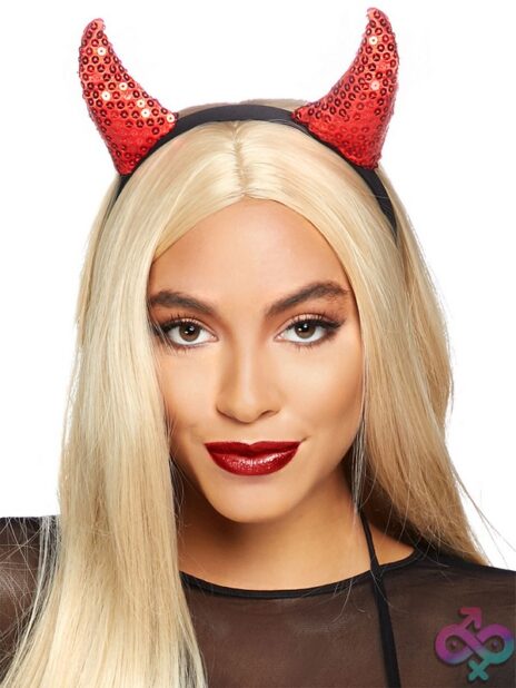 Sequin Devil Horns headband accessory by Leg Avenue — sparkling costume and lingerie accent