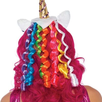 Unicorn Headband Rainbow Wig Mane