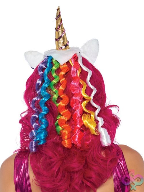Unicorn Headband Rainbow Wig Mane