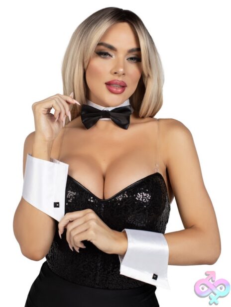 Tuxedo Kit 2 Piece Set by Leg Avenue — kink collar and leash costume