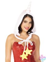 Fleece Unicorn Hood Star Ties by Leg Avenue — unicorn hood costume accessory