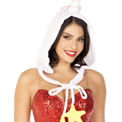 Fleece Unicorn Hood Star Ties by Leg Avenue — unicorn hood costume accessory