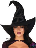 Satin Ruched Witch Hat by Leg Avenue — themed costume accessory