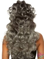 24 Long Curly Wispy Bang Wig Half Up Pony