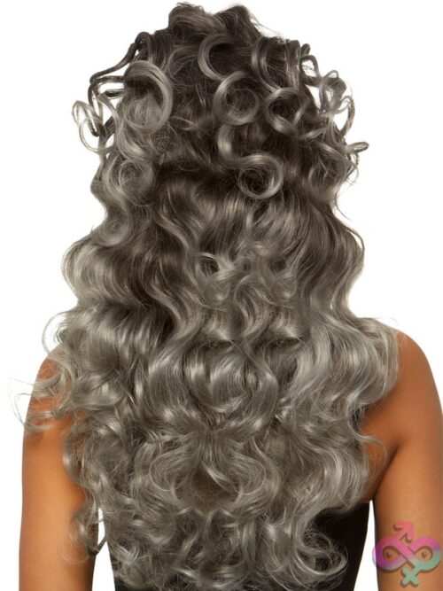 24 Long Curly Wispy Bang Wig Half Up Pony